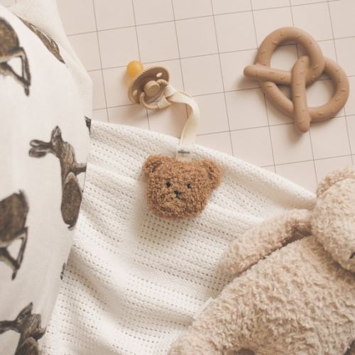Teddy Bear Pacifier Clip in Brown / Baby Bear Blinkie / Sherpa - Etsy