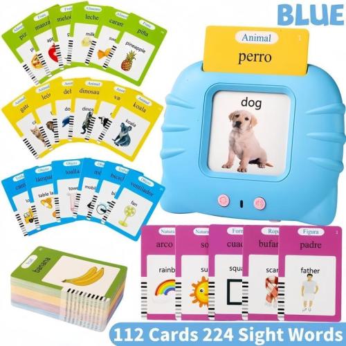 Bilingual Talking Flash Cards Toy for Kids - English &Spanish,224/510 Sight Words, Educational Language Learningtoy Montessori Preschool