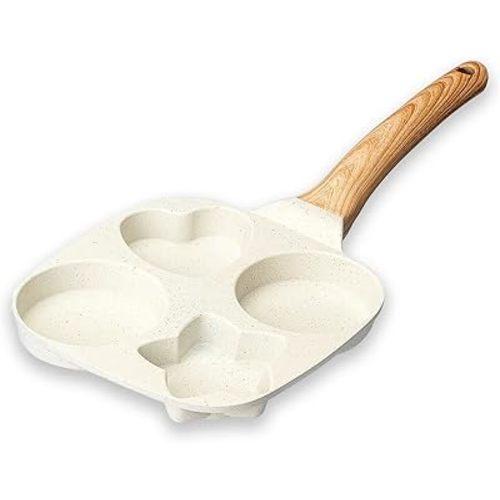 Nonstick Egg Frying Pan, 4-Cup Granite Fried Pan, Aluminum Omelet Pan, Breakfast Frying Pan for Cooking Eggs, Burger or Bacon, All Stoves Compatible