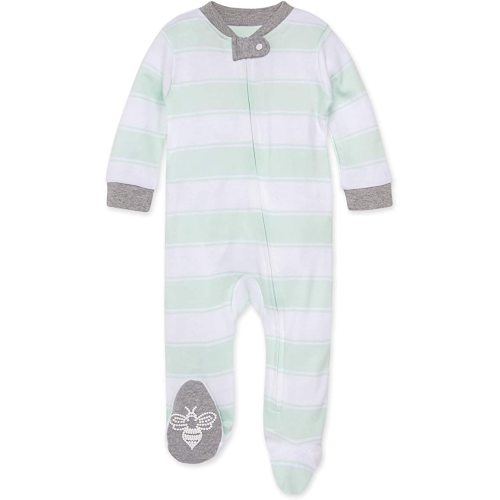 Burt's Bees Baby baby-boys Sleep and Play Pajamas, 100% Organic Cotton One-piece Romper Jumpsuit Zip Front Pjs - Newborn