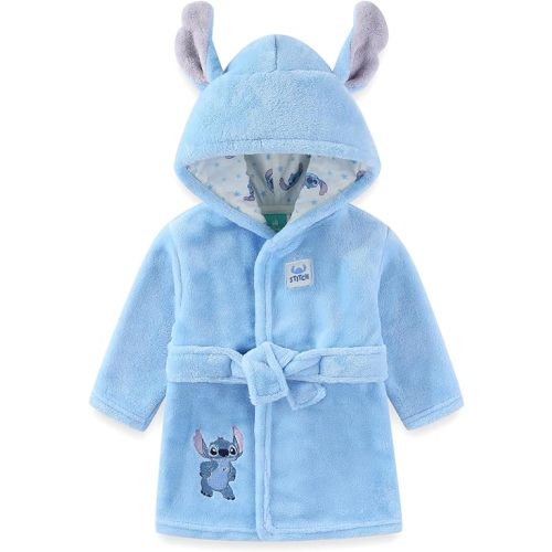 Disney Baby Boys Lilo & Stitch Terry Hooded Towel Bathrobe with Ears One Size