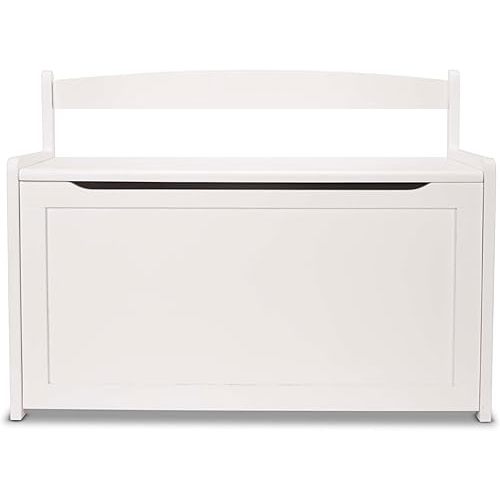 Melissa & Doug Wooden Toy Chest - White Furniture for Playroom - Kids Toy Box, Wooden Storage Organizer, Children's Furniture