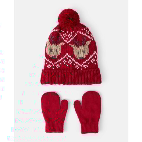 Reindeer Winter Hat & Mittens - 0-9m