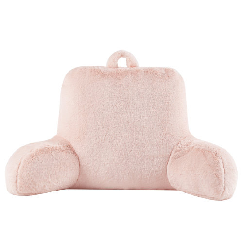 Mainstays Faux Fur Plush Bedrest Pillow, Specialty Size, Peach Pink, 1 Piece