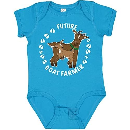 inktastic Future Goat Farmer with Cute Goats and Hoof Prints Baby Bodysuit
