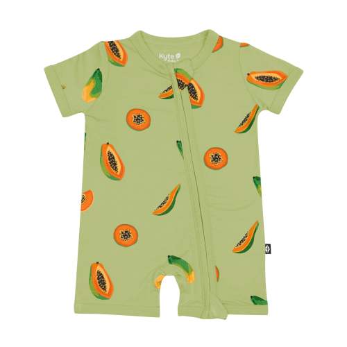Zippered Shortall Romper in Papaya