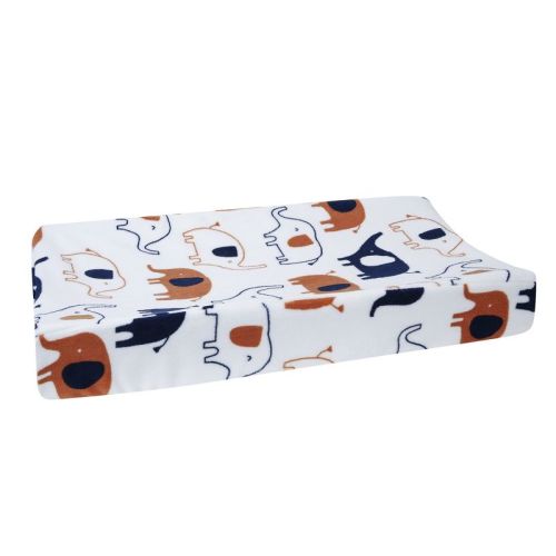 Lambs & Ivy Playful Elephant White/blue Baby/infant Changing Pad Cover