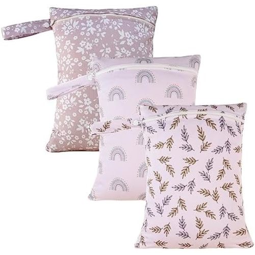 3 Set Wet Bag Storage Bag Waterproof Washable Travel Bags, Beach, Pool, Gym Bag for Swimsuits & Wet Clothes for Baby(Leaf)