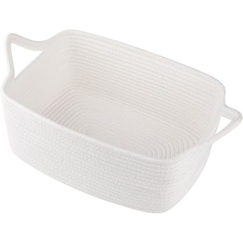 OIAHOMY Woven Basket, Gift Basket Empty with Gift Bags and Ribbons, Rope Baskets for Baby Showers, Storage Baskets with Handles for Nursery, Pet Toy Organizer - Brown