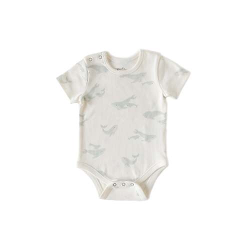 Short Sleeve Shoulder Snap One-Piece