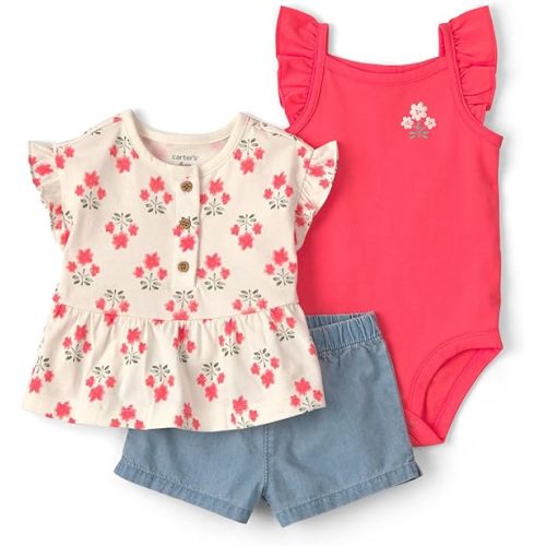 Carter's baby-girls 3-Piece Short Set 12M