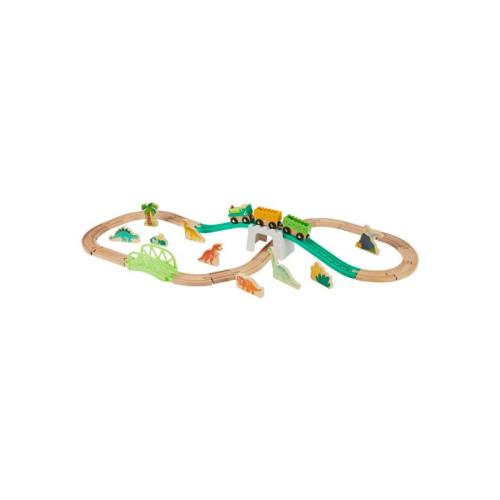 38 Piece Wooden Dino Train Set - Assorted - One Size