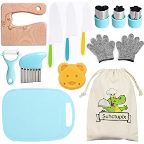14 Pieces Wooden Kitchen Set for Kids