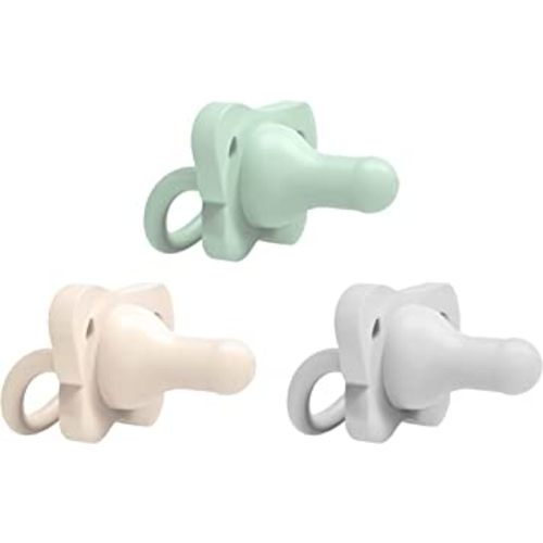 Dr. Brown’s HappyPaci 100% Silicone Pacifier 0-6m, BPA Free, Cool Gray, Green, Ecru, 3 Pack