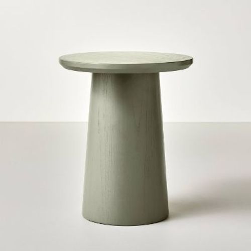 Wooden Round Pedestal Accent Side Table - Sage Green - Hearth & Hand™ With Magnolia
