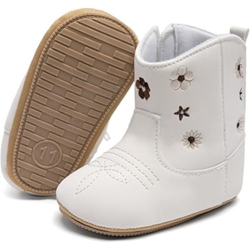 Botas de Vaquera con Borla para Niñas con Cremallera Lateral Mocasines con Fondo Suave Antideslizante para Caminantes Pequeños