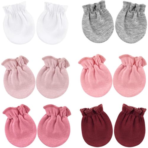 BQUBO Newborn Infant Toddler Mittens No Scratch Cotton Elastic Wrist Gloves Hypoallergenic for 0-6 Months Baby Boys Girls