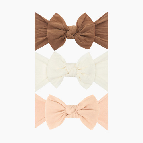 Baby Bling Classic Knot Headband Set (3 pack) - Camel/Oatmeal/Peach