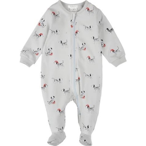 Firefighter Dalmation Print Footed Stretch Cotton One-Piece Pajamas, Newborn