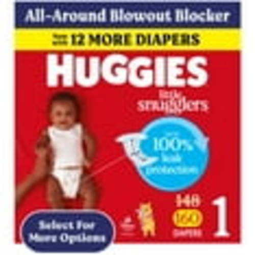 Huggies Little Snugglers Baby Diapers, Size 1 (8-14 lbs), 160 Ct (Select for More)