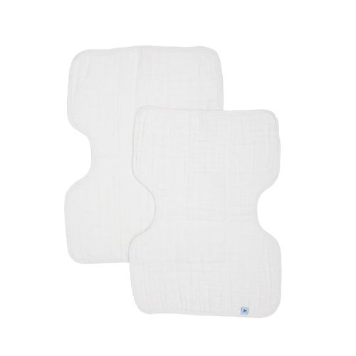 Little Unicorn Ultra-Absorbent Premium Burp Cloth 2 Pack | Soft on Baby's Skin | Larger Size | Ergonomic Design | Set of 2 (White)