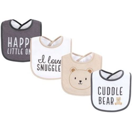 Hudson Baby Cotton Terry Drooler Bibs With Fiber Filling, Cuddle Bear, One Size