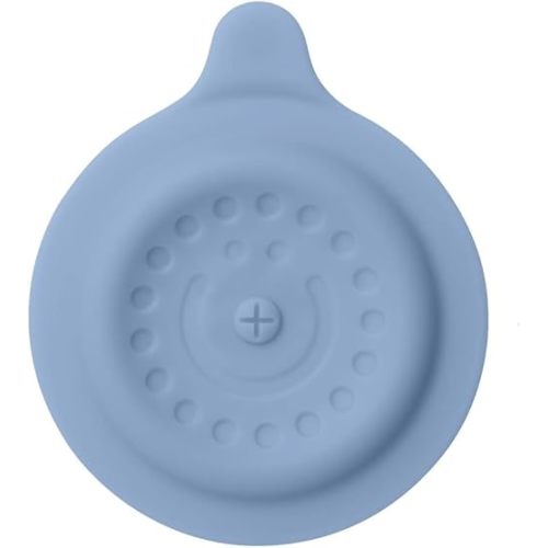 Ubbi Bathtub Drain Cover, Silicone Drain Stopper with Suction, Baby Bath Time Accessory, Cloudy Blue