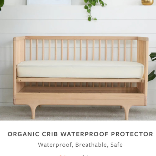Organic Waterproof Crib Protector Pad | Avocado Green Mattress