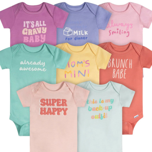 (6-9mo) 8-Pack Baby Girls Super Happy Short Sleeve Onesies® Bodysuits – Gerber Childrenswear