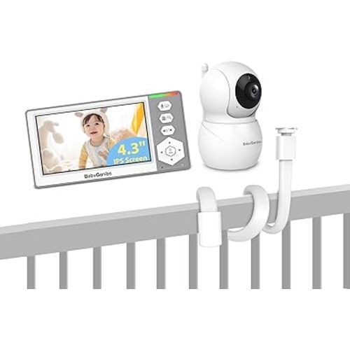 Camera Mount Work with Remote Pan-Tilt-Zoom 4.3''Sreen with 30-Hour Battery, Baby Monitor with Camera and Audio, Video Baby Monitor with 1000ft Long Range, Baby Monitor No WiFi, Night Vision, ECO Mod