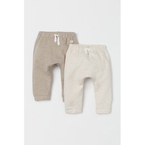 2-pack Joggers, Beige/light beige melange