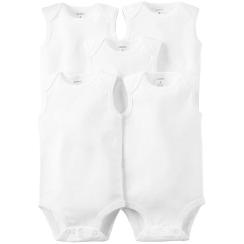 5-Pack Tank Bodysuit - NB - White