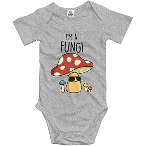 I'm A Fungi Mushroom Cute Bodysuit Infant Rompers Unisex Baby Short Sleeve Onesie