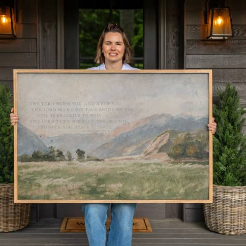 Christian Wall Art | Bible Verse Wall Art | May The Lord Bless You And Keep You | The Blessing Kari Jobe Canvas Wall Art Print | F570