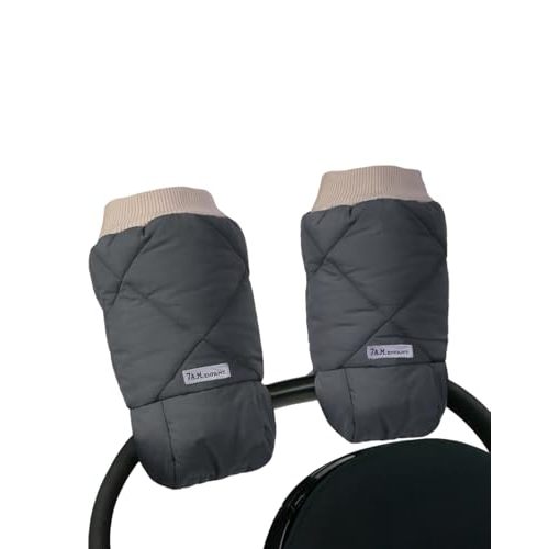 7AM Enfant Stroller Warmmuffs Gloves - Anti-Freeze Stroller Mittens for Handlebars, Water Repellent Hand Warmer Muff for Cold Weather, Plush Lined Stroller Warmmuffs | Winter Stroller Accessories