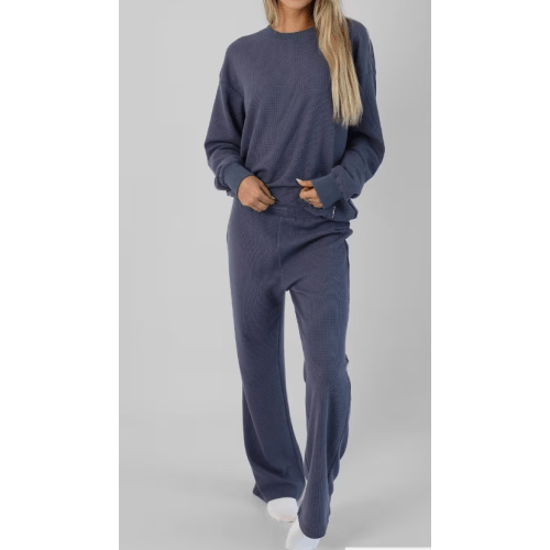 Waffle Lounge Relaxed Sweatpant and Long Sleeve