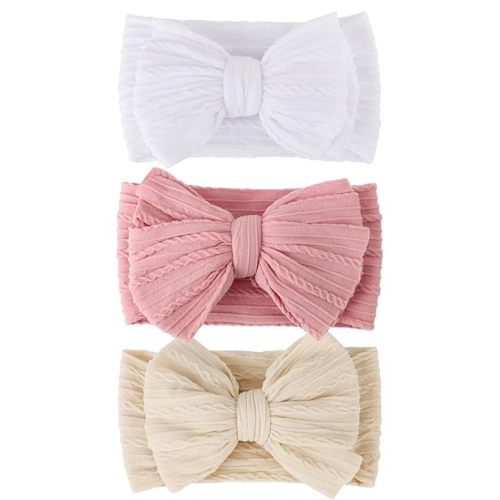 AQOKKA Baby Bows Headbands Nylon Baby Girl Headbands Soft Handmade Hairbands Toddler Hair Accessories for Girls Baby Newborn Infant Kids