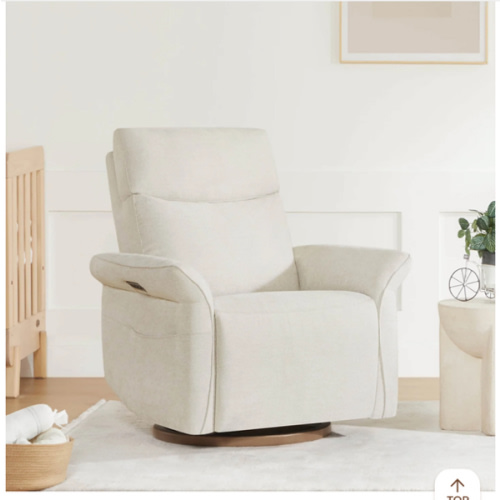 Vinca Power Swivel Nursery Glider Recliner with Power Lumbar & Headrest