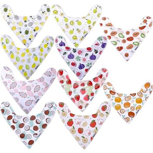 KiddyStar Soft Unisex Organic Cotton Baby Bandana Bibs, Teething Bibs, Drooling Bibs, Toddlers Bibs, Burp Cloths