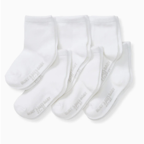 Solid Organic Cotton Baby Crew Socks 6 Pack – Burt's Bees Baby