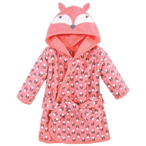 Hudson Baby Infant Girls Cotton Rich Bathrobe, Girls Fox, 0-9 Months