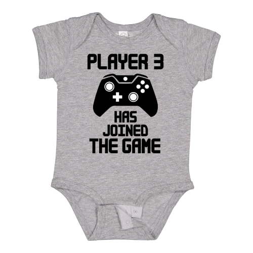 Inktastic Player 3 Has Joined the Game Boys or Girls Baby Bodysuit