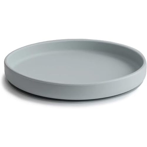 mushie Classic Silicone Suction Plate | BPA-Free Non-Slip Design (Stone)