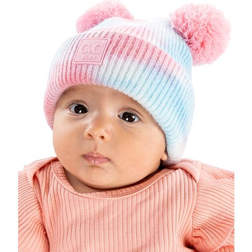 Funky Junque Baby Beanie Hat - Soft Knit Winter Cap with Double Pom Pom - Easter Pastels, Classic Solids, Value Packs