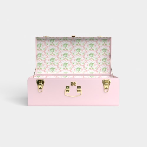 Petite Classic Trunk - Pink - Palm Beach Paradise / Embroidery