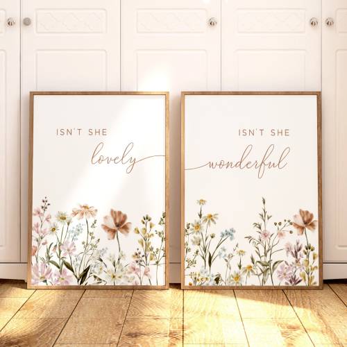 Boho Nursery Wall Art, Wildflower Nursery Decor, Botanical Print, Floral Nursery Art, Girl Nursery Decor, Wildflower Prints, Gift UNFRAMED