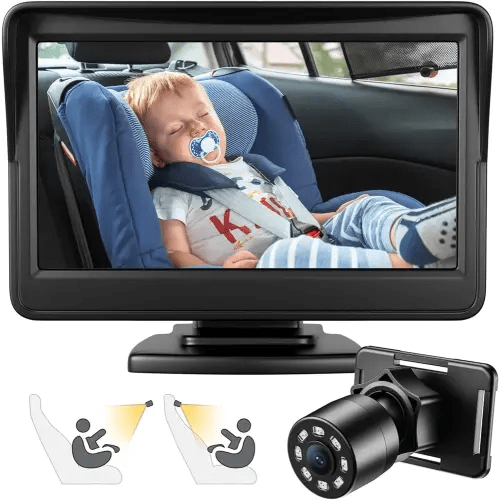 Baby Mirror for Car, Back Seat Baby Car Camera with Night Vision, View Infant in Rear Facing Seat with 4.3-Inch HD Display, Observe The Baby's Every Move at Any Time while Driving