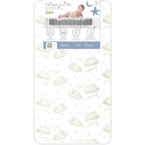 Dream On Me Twilight 5” 88 Coil Inner Spring Crib And Toddler Mattress, Greenguard Gold Certified, 10 Year Limited Warranty, Waterproof Vinyl Cover, Made In The U.S.A, Support And Comfort