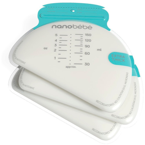Nanobebe 50pk 5oz Breast Milk Storage Bags - Fast Freezing & Thawing