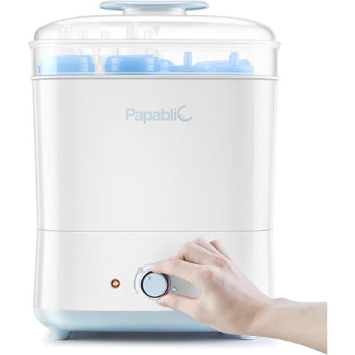 Papablic Baby Bottle Sterilizer and Dryer, Electric Steam Sanitizer for Baby Bottles & Essentials, Large Capacity Holds 11 Bottles
